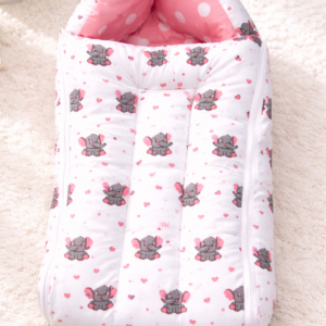Cotton Carry bed | baby elephant print