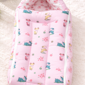 Cotton Carry bed | Pink deer Print
