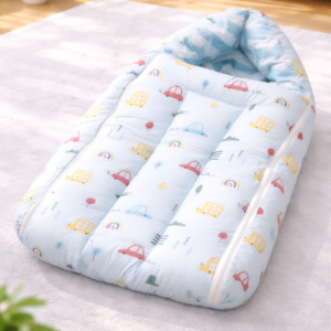 Cotton Carry bed | Blue car print