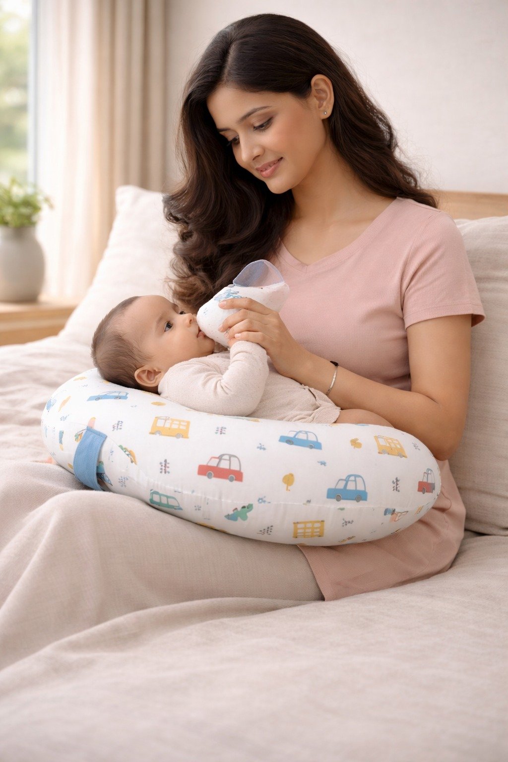 Car print C Shape Feeding Pillow