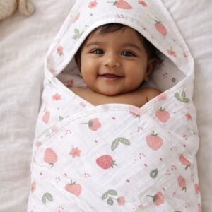 Hooded Towel | Strawberry Print