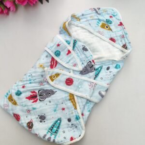 Hooded Wrapper Towel | Space print