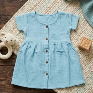 Half Sleeve Frock | Little Looks, Big Smiles I Skyblue