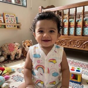 Little Comfort Muslin Button Jabla I Rainbow
