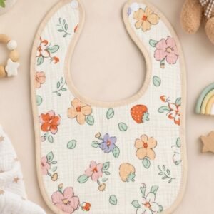 Leak proof muslin Crinkled bibs I Colourflowers I Made with Soft