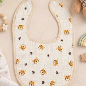Leak proof muslin Crinkled bibs I Cutetigers Paws I Made with Soft