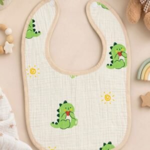 Leak proof muslin Crinkled bibs I The Good Dinosaur I Made with Soft