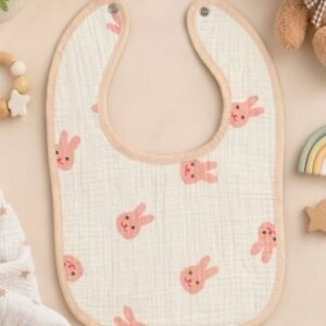 Leak proof muslin Crinkled bibs I Pinkrabbit I Made with Soft