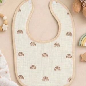 Leak proof muslin Crinkled bibs I Chocalaterainbow I Made with Soft