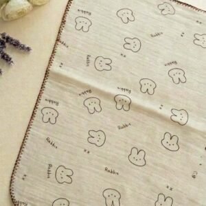 Premium Crinkled Muslin Burp Cloth I Bunny I Crafted with Care