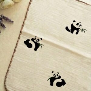Premium Crinkled Muslin Burp Cloth I Panda I Crafted with Care