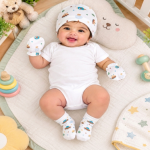 Baby Cap, Mittens & Socks Set I GodofNature  I Comfortable baby-friendly fit