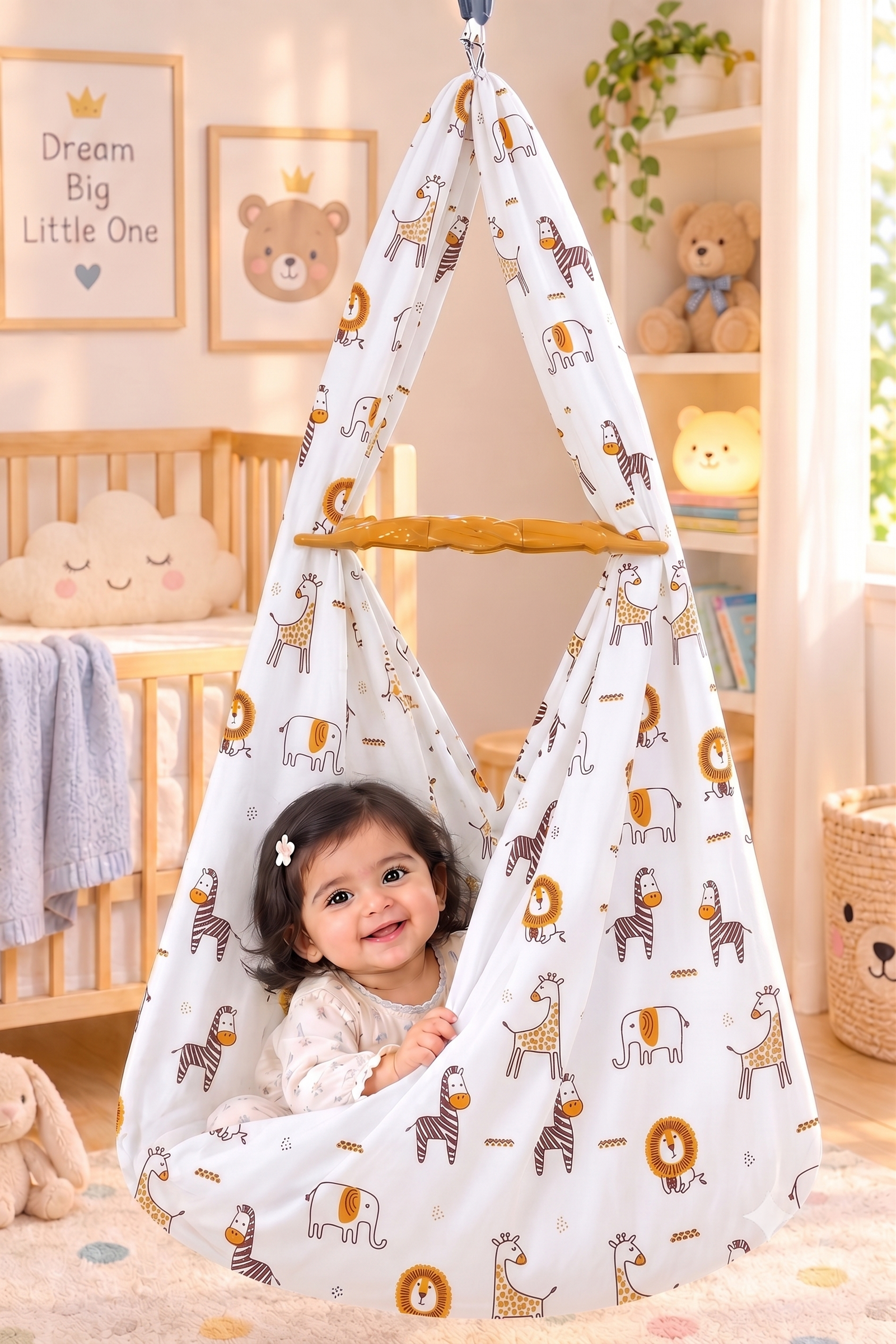 White Cartoon & Doodle Print Cradle Cloth | TheLionking