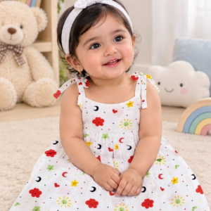 Knot Frock I White Print I Dreamflora