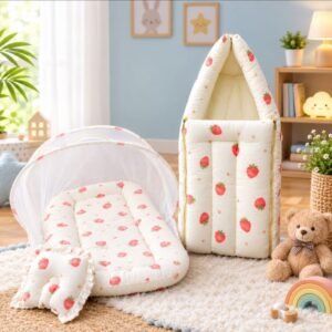 Crinkled Muslin Net Bed+Carry Bed COMBO