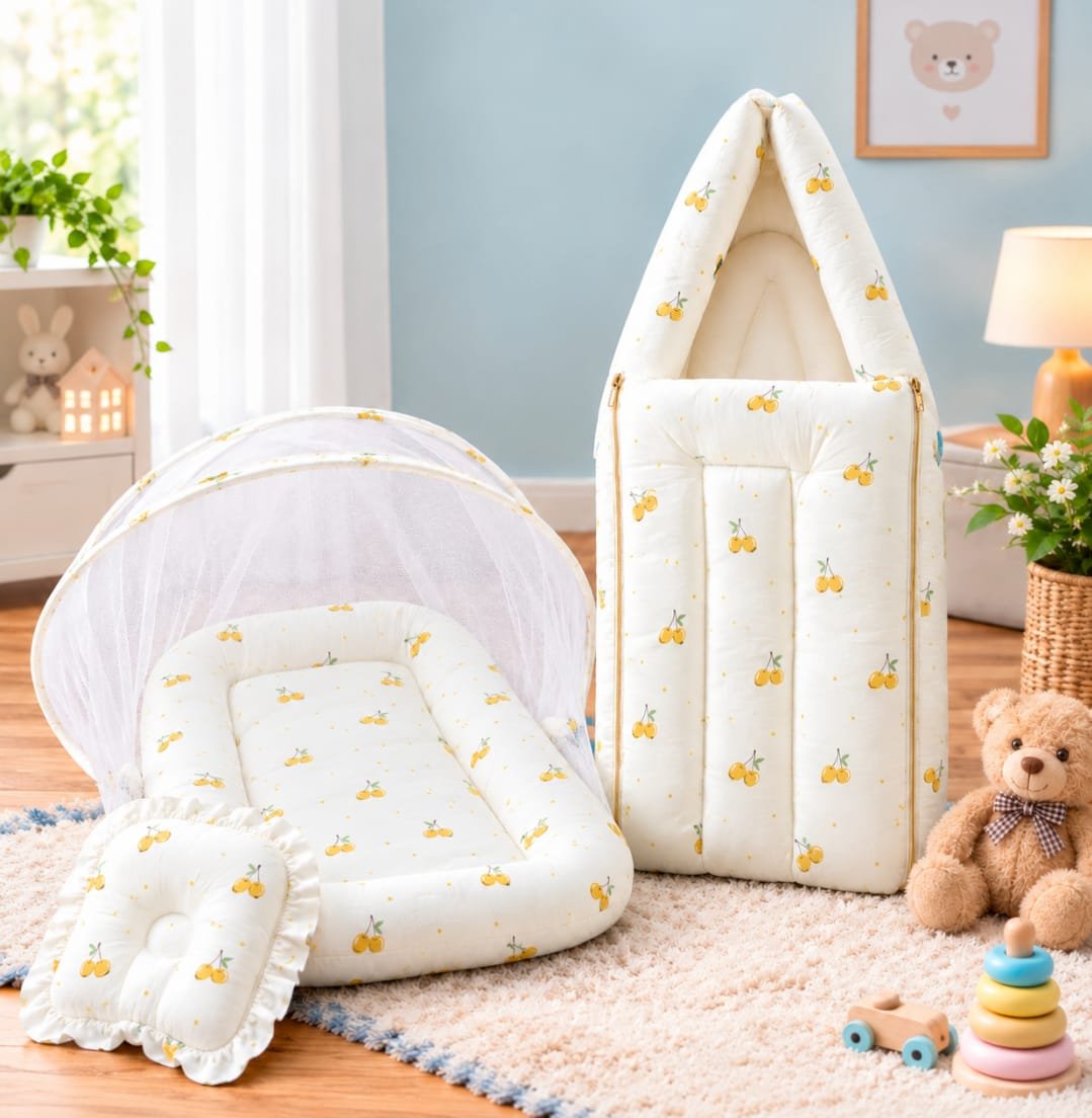 Crinkled Muslin Net Bed+Carry Bed COMBO