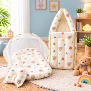 Crinkled Muslin Net Bed+Carry Bed COMBO