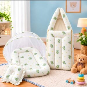Crinkled Muslin Net Bed+Carry Bed combo