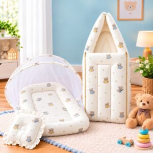 Crinkled Muslin Net Bed+Carry Bed COMBO