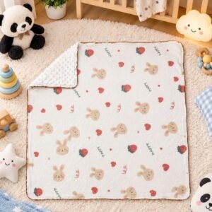Muslin 6 Layer Bubble Blanket I StrawBunny I Wrap Your Baby in Pure Softness
