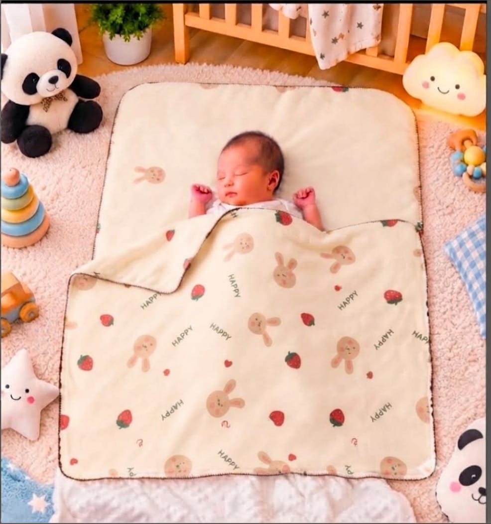 Muslin 6 Layer Bubble Blanket I StrawBunny I Wrap Your Baby in Pure Softness - Image 3
