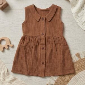 Collar Frock | Sweet Style for Little Ones I Brown