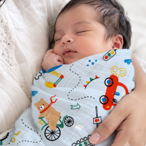 Muslin Receiving Blanket I CarDoodles
